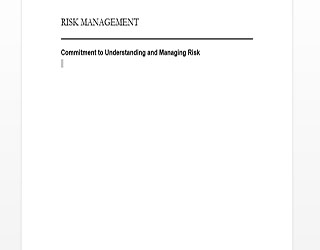 risk management manual cover page