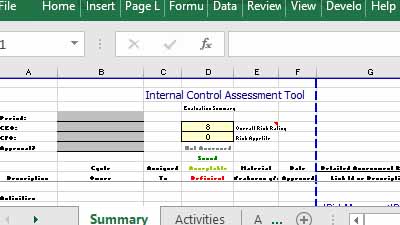Internal Control Assessment and Evaluation Tool in Excel.