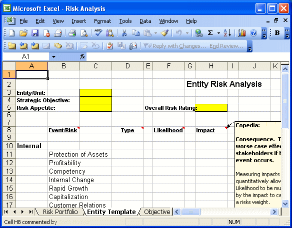 risk management templates in excel